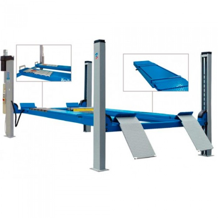 Подъемник 4-х стоечный (грузоподъёмность 4000кг, длина 5100мм, электрогидравлический, с задними сдвижными платформами)RAV4406EL RAVAGLIOLI