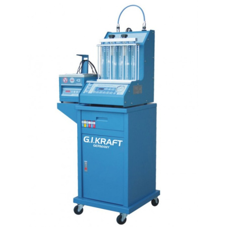 Установка для диагностики и чистки форсунок (6 форсунок, тележка, у/звуковая ванна с таймером) G.I. KRAFT GI19113