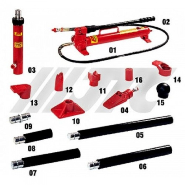 Комплект для правки кузова гидравлический 10т 17ед. JTC HB210